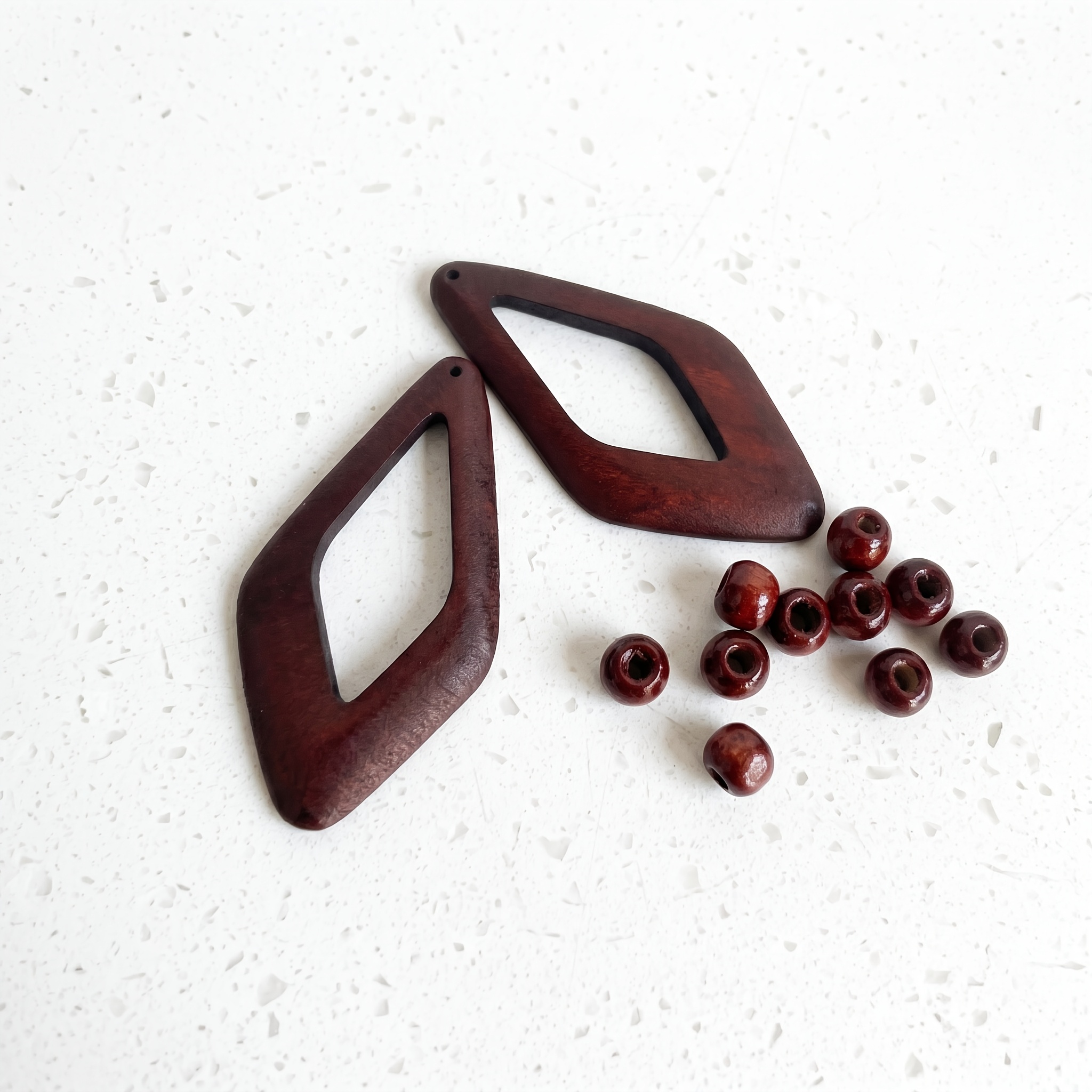 12pcs Retro Geometric Rhombus Pendants for DIY Earrings